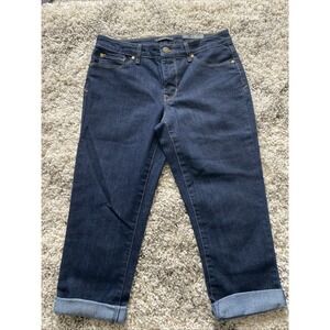 Relativity Capri‎ Jeans Cuffed Mid Rise Womens Size 6 Blue Dark Wash Denim